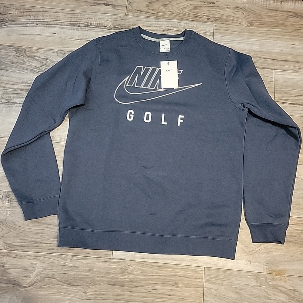 Nike Golf Sportswear Club Fleece Mens Medium Gray Pullover Sweatshirt NEW‎